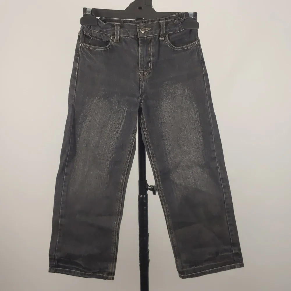 Cotton On Kids Denim Jeans Size 6-7 Black Elastic Waist Unisex - Picture 3 of 11